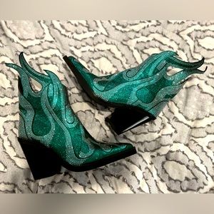 FLAME RHINESTONE COWBOY BOOTS